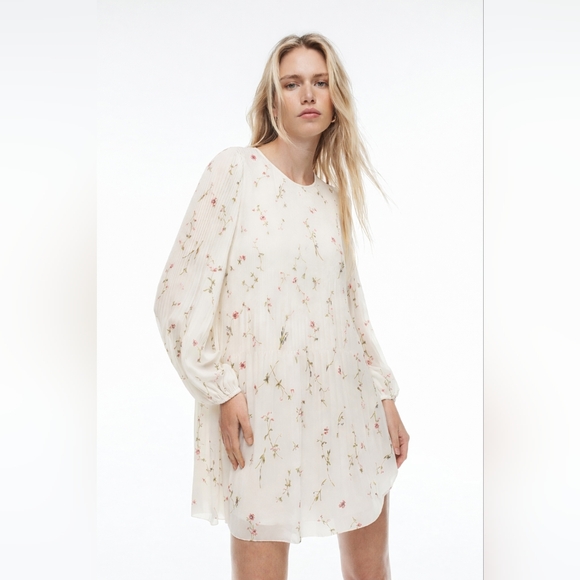 Wilfred Dresses & Skirts - Aritzia Wilfred Daydreamer Mini Dress Pleated Chiffon Mini Dress Small